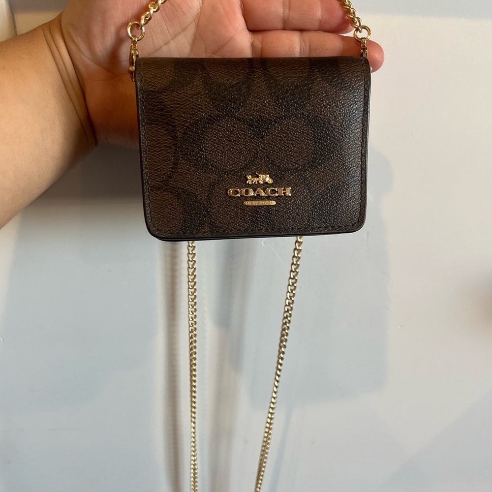Mini coach wallet on a chain
